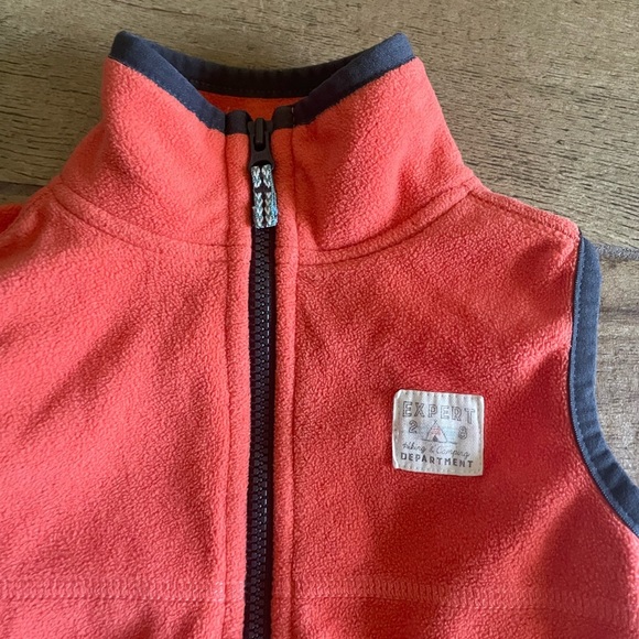 Carter's Orange Fleece zip up Vest boys 6 months - Picture 3 of 6